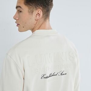 White Long Sleeve Luminis Embossed Sweatshirt