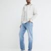 Blue Denim Tapered Fit Jeans