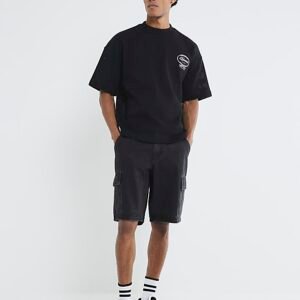 Black Denim Cargo Shorts