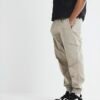 Stone Regular Fit Cuffed Cargo Trousers