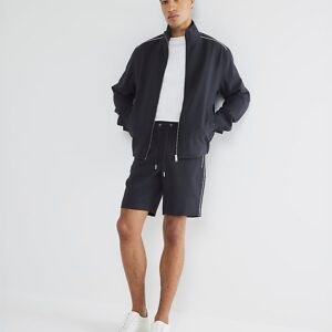 Grey Side Stripe Elasticated Shorts