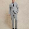 Grey Puppytooth Skinny Suit Trousers