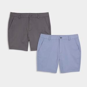 2 Pack Grey skinny fit chino shorts