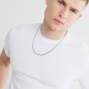 White muscle fit stretch t-shirt