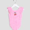 Mini Girls Pink Embellished Cherry Swimsuit