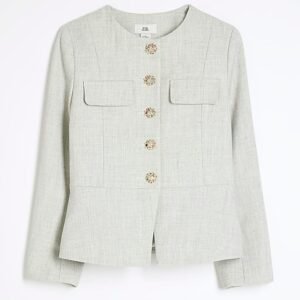 Girls Grey Military Jacket