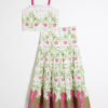 Girls Cream Tropical Palm Maxi Skirt Set