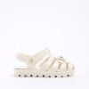 Mini Girls Cream Floral Jelly Sandals