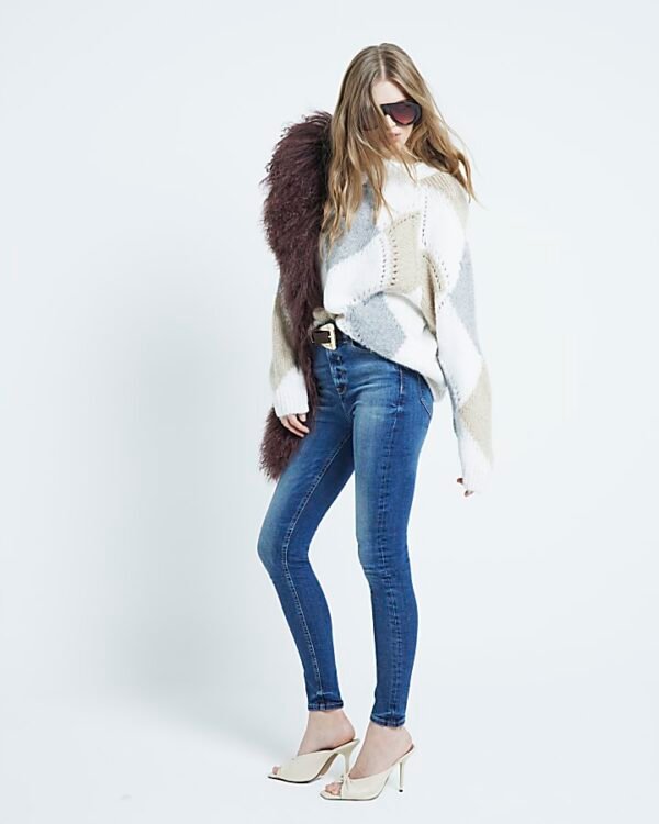 Blue Denim High Rise Super Skinny Jeans