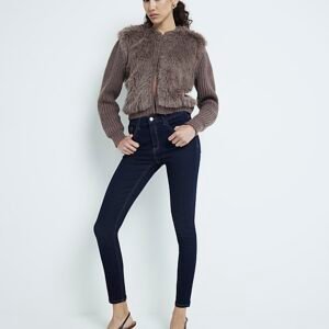 Blue Denim Mid Rise Skinny Jeans