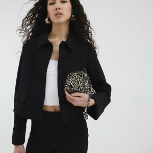 Black Structured Compact Jacket