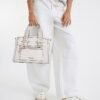 Cream Webbing Handle Monogram Tote Bag